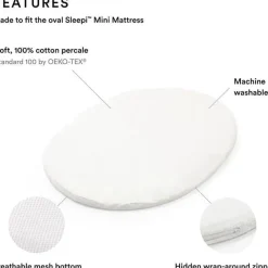 Stokke - Sleepi Mini lençol com elástico V3, branco Online