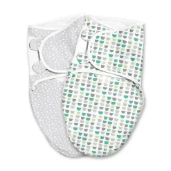 Summer Infant Swaddle de verão SwaddleMe Luxe Easy Change Swaddle - Gotas de Goma 2Pk, 0-3M Fashion