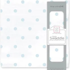 Swaddle Designs - Cobertor de musselina com pontos franceses azuis Hot