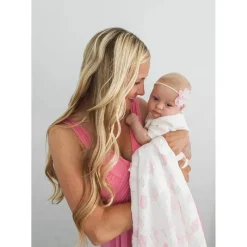 Swaddle Designs - Cobertor de musselina com pontos franceses azuis Hot