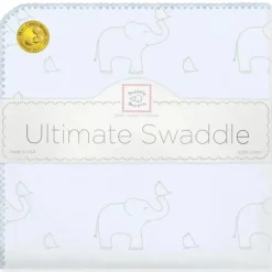Swaddle Designs – Cobertor Swaddle Ultimate, Elefantes Sterling Deco, Azul Discount