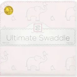 Swaddle Designs – Cobertor Swaddle Ultimate, Elefantes Sterling Deco, Rosa Outlet