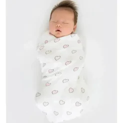 Swaddle Designs - Manta Swaddle Marquisette Aimee, Corações Rosa Online