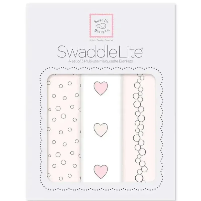swaddle_designs__pk_bubbl_SKUrJxaQ8TU_0.webp Swaddle Designs - 3Pk Bubble Dots, Hearts, Champagne Marquisette Swaddles Online