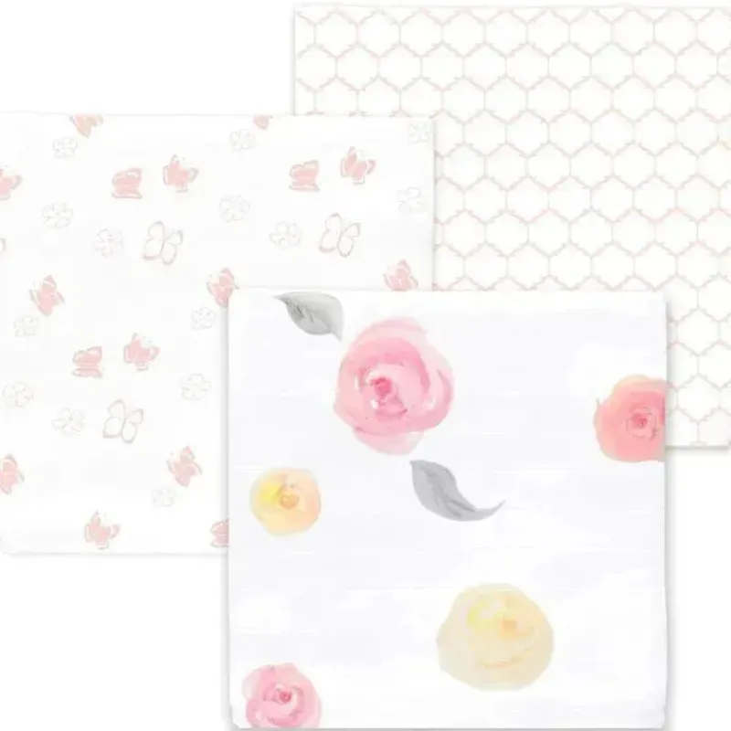 swaddle_designs__pk_manta_SKUa5ZGI9sH_0.webp Swaddle Designs - 3Pk mantas de musselina, rosas em aquarela Fashion