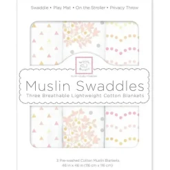Swaddle Designs – 3Pk mantas de musselina, florais com brilho dourado Best