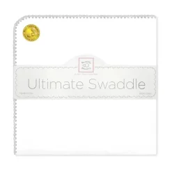 Swaddle Designs – Ultimate Swaddle Blanket, branco com acabamento em prata esterlina Hot