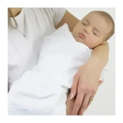Swaddle Designs – Ultimate Swaddle Blanket, branco com acabamento em rosa pastel Hot