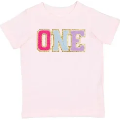 Sweet Wink – Camiseta de manga curta com patch de primeiro aniversário para crianças Discount