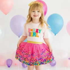 Sweet Wink – Camiseta infantil com patch de aniversário e manga curta Sale