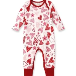 Tesa Babe - Macacão de bambu com corações de dia dos namorados para meninas New
