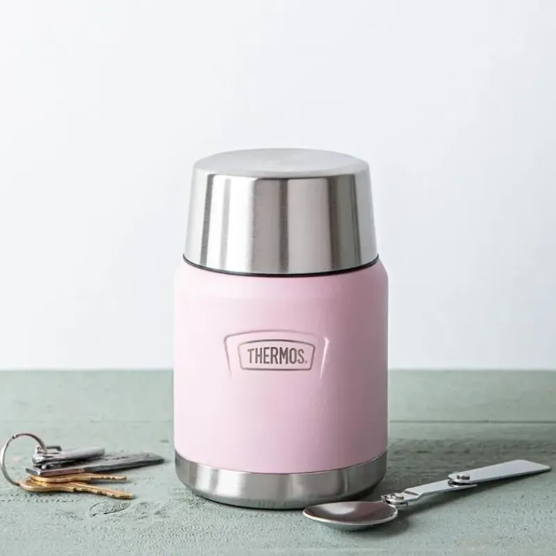 thermos___oz_stainless_st_SKU0D4WBqFM_1.webp Thermos - 16 Oz Stainless Steel Food Jar W/ Spoon, Sunset Pink Fashion