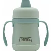 Thermos - 7 Oz. Stainless Steel Sippy Cup W/ Handles Simple Pastels, Mint Fashion