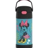 Thermos - garrafa de canudo isolada de aço inoxidável de 12 onças, Minnie Mouse Best