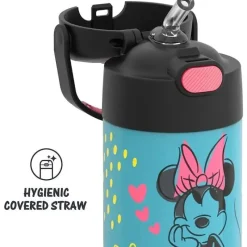 Thermos - garrafa de canudo isolada de aço inoxidável de 12 onças, Minnie Mouse Best