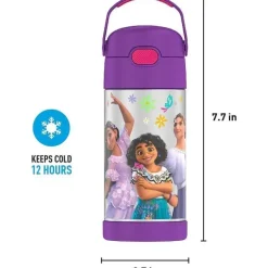 Thermos - Garrafa de canudo isolada de aço inoxidável de 12 onças, Encanto Best