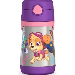 Thermos - Garrafa de canudo de aço inoxidável com isolamento a vácuo de 10 onças, Paw Patrol Girl Clearance