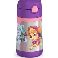Thermos - Garrafa de canudo de aço inoxidável com isolamento a vácuo de 10 onças, Paw Patrol Girl Clearance