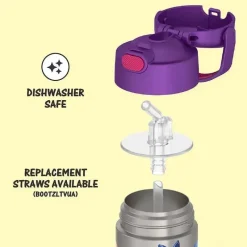 Thermos - Garrafa de canudo isolada de aço inoxidável de 12 onças, ARCO-ÍRIS ALTO Online