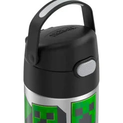 Thermos - Garrafa de canudo de aço inoxidável com isolamento a vácuo de 12 onças, Minecraft Hot