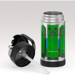 Thermos - Garrafa de canudo de aço inoxidável com isolamento a vácuo de 12 onças, Minecraft Hot