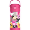 Thermos - Garrafa de canudo de aço inoxidável com isolamento a vácuo de 12 onças, Minnie Mouse Fashion
