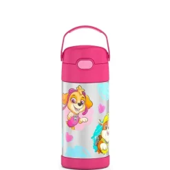 Thermos - Garrafa de canudo de aço inoxidável com isolamento a vácuo de 12 onças, Paw Patrol Girl Sale