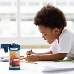 Thermos - Garrafa de canudo de aço inoxidável com isolamento a vácuo de 12 onças, carros New
