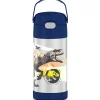 Thermos - Garrafa de canudo de aço inoxidável com isolamento a vácuo de 12 onças, Jurassic World Hot