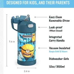 Thermos - 12Oz. Funtainer® Water Bottle W/ Straw, Despicable Me 4 Movie Outlet