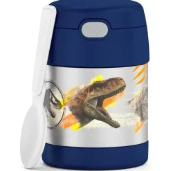 Thermos - Pote de alimentos com isolamento a vácuo de aço inoxidável com colher, 10 oz, Jurassic World New