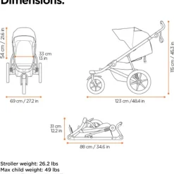 Thule - Urban Glide 3 Single Child All-Terrain Stroller, Blue Best