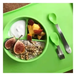 Green Sprouts Tigela de Aprendizagem de Silicone de Brotos Verdes, Verde Hot