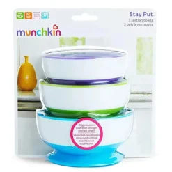 Munchkin Tigelas de sucção Stay Put, cores sortidas, pacote com 3 Best