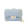 Tiny Treats - Bolsa Clássica Grande de Tweed, Azul Outlet
