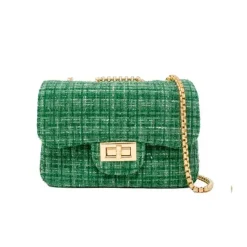Tiny Treats - Bolsa Clássica Grande de Tweed, Verde Online