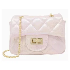 Tiny Treats - Classic Quilted Shiny Mini Bag, Pearl Online