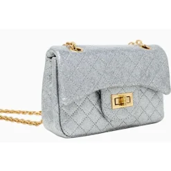 Tiny Treats - Classic Quilted Sparkle Mini Bag, Silver Clearance