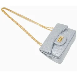 Tiny Treats - Classic Quilted Sparkle Mini Bag, Silver Clearance