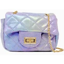 Tiny Treats - Classic Quilted Shiny Mini Bag, Purple New