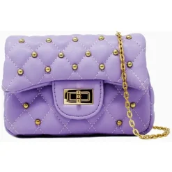 Tiny Treats - Classic Quilted Stud Mini Bag, Purple Outlet