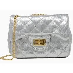 Tiny Treats - Metallic Classic Mini Purse, Silver Fashion