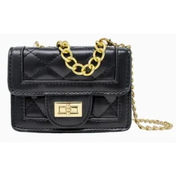 Tiny Treats - Tiny Classic Quilted Mini Purse, Black Fashion