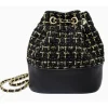 Tiny Treats - Tweed Drawstring Backpack Bag, Black Hot