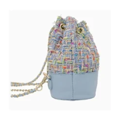 Tiny Treats - Tweed Drawstring Backpack Bag, Black Hot