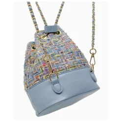 Tiny Treats - Tweed Drawstring Backpack Bag, Black Hot