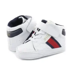 Ralph Lauren Tênis de cano alto Polo bebê - menino Court para berço Fashion