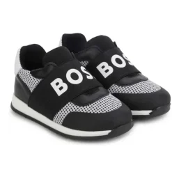 Hugo Boss Tênis Baby - Mesh Logo, Preto Outlet