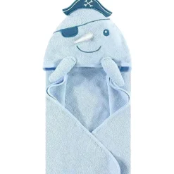 Baby Vision Toalha com capuz de rosto de animal de algodão para bebê Hudson Narwhal Best