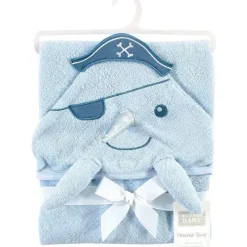 Baby Vision Toalha com capuz de rosto de animal de algodão para bebê Hudson Narwhal Best